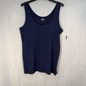 old navy womens tank top scoop neck Navy Slim Fit 2XL NEW Stretch